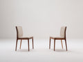 Chaise de salle à manger - Cuir-Bois - 47 x 55 x 93 cm - Crème-Marron foncé - Style élégant moderne