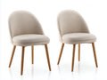 Chaise de salle à manger - Similicuir-Bois - 52x57x86 cm - Beige clair-Brun clair - Style scandinave