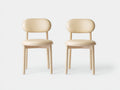 Chaise de salle à manger - Cuir-Bois - 52 x 56 x 81 cm - Crème-Bois naturel - Style scandinave