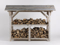 Abri à bûches - bois - 158 x 58 x 136 cm - gris bois - style rustique