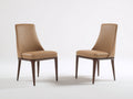 Chaise de salle à manger - Cuir-Bois - 49 x 57 x 94 cm - Camel-Marron foncé - Style contemporain