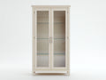 Vitrine - Bois-Verre - 88x40x178 cm - Beige clair-Transparent - Style classique