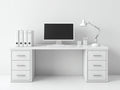Bureau - Panneaux de bois d'ingénierie - 150 x 65 x 75 cm - Blanc - Style moderne