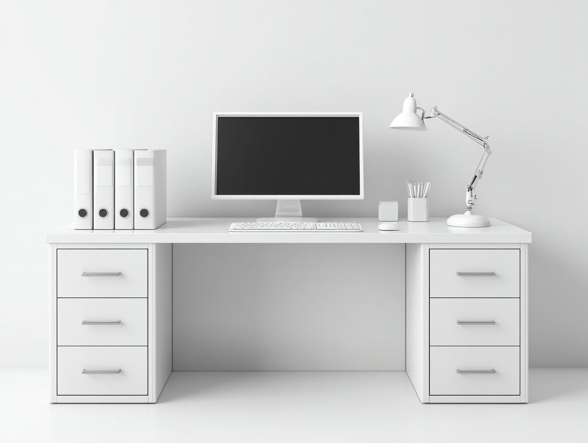 Bureau - Panneaux de bois d'ingénierie - 150 x 65 x 75 cm - Blanc - Style moderne