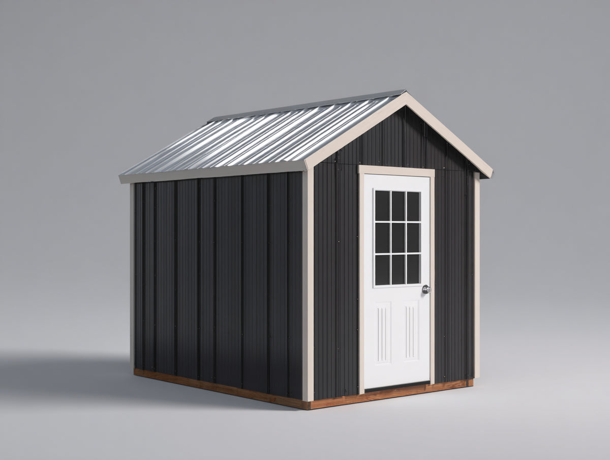 Abri de jardin - acier - 240 x 190 x 225 cm - noir-blanc - style moderne